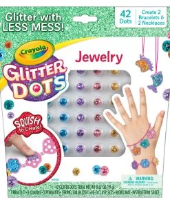 Crayola Glitter Dots Jewelry Kit, Glitter Craft Kit -Play-Doh shop 04 1130 0 200 Glitter Dots Kits Jewelry PDP Front 87115.1612743207