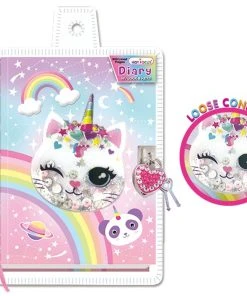 Diary With Lock & Keys Cat Design