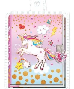 Diary With Lock & Keys Unicorn Design