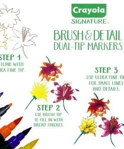 Crayola 16 Signature Brush & Detail Dual-Tip Markers -Play-Doh shop 23000677 5 04667.1673579661