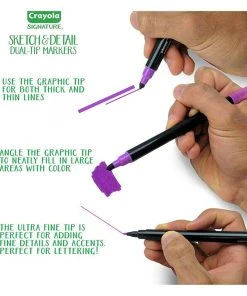 Crayola 16 Signature Sketch & Detail Dual-Tip Markers -Play-Doh shop 23000679 9 19601.1673579416